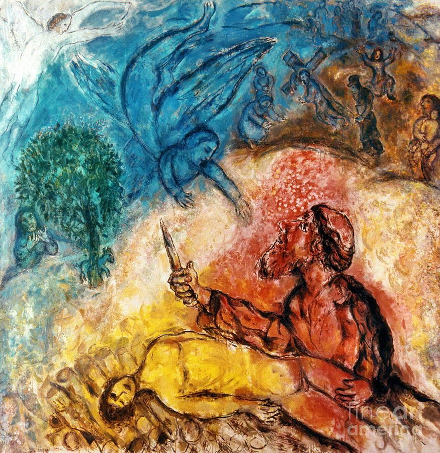Le sacrifice d’Isaac contemporain de Marc Chagall Peintures à l'huile